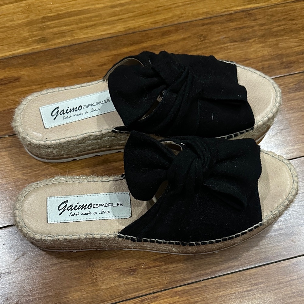 Gaimo Black Knot Espadrille Slide - Women's